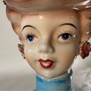 Vintage Victorian Lady Head Vase Planter